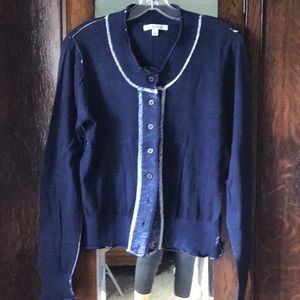 CAbi lightweight navy sweater size L